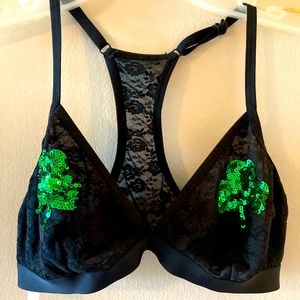 Victoria’s Secret PINK 4 Leaf Clover Sequin Bra